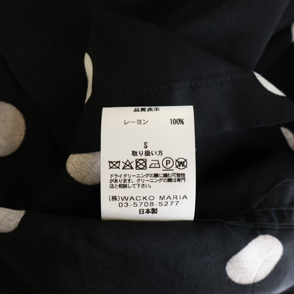 WACKO MARIA(ワコマリア) DOTS HAWAIIAN SHIRT L/S ドット柄 総柄 ハワイアン オープンカラー 長袖シャツ ブラック/ホワイト