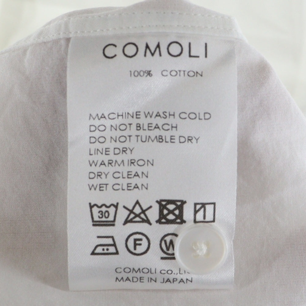 COMOLI(コモリ) 20AW レギュラーカラー 胸ポケット 長袖シャツ ホワイト S03-02001