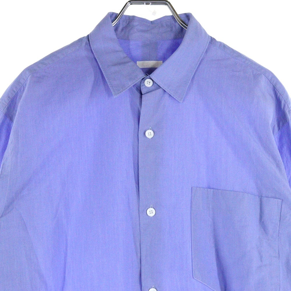 COMOLI(コモリ) 20AW レギュラーカラー 胸ポケット 長袖シャツ ブルー R01-02001