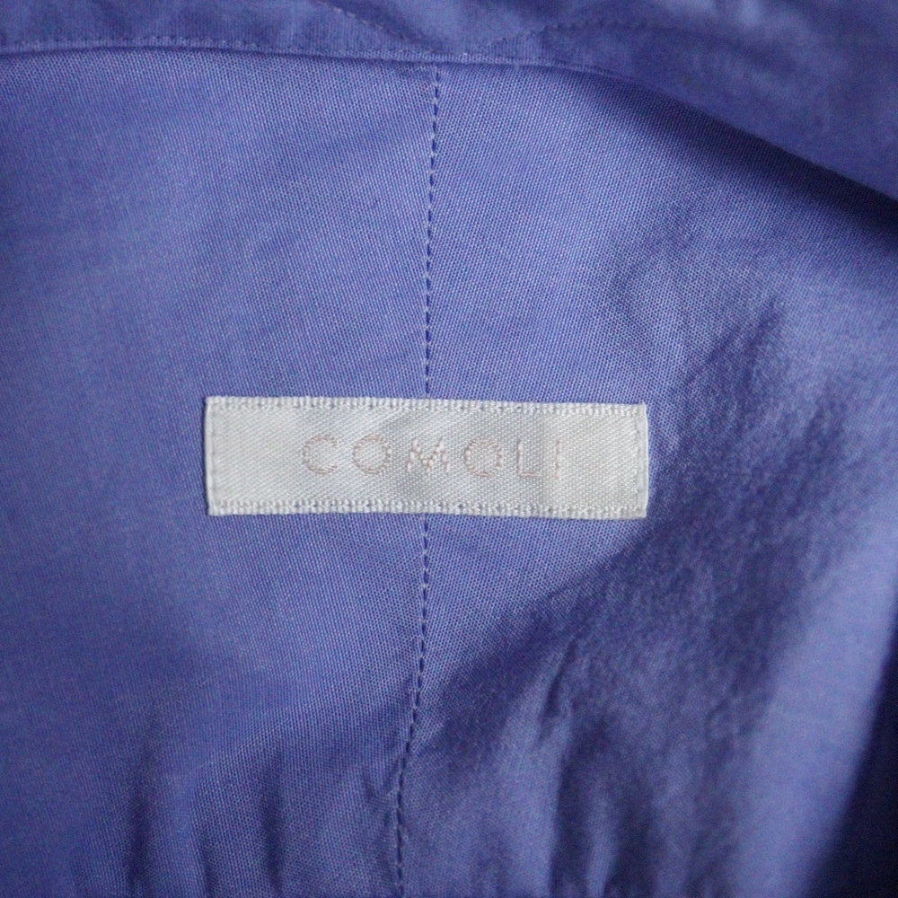 COMOLI(コモリ) 20AW レギュラーカラー 胸ポケット 長袖シャツ ブルー R01-02001