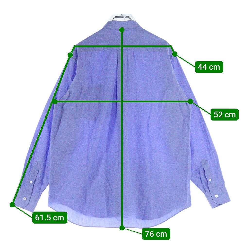 COMOLI(コモリ) 20AW レギュラーカラー 胸ポケット 長袖シャツ ブルー R01-02001