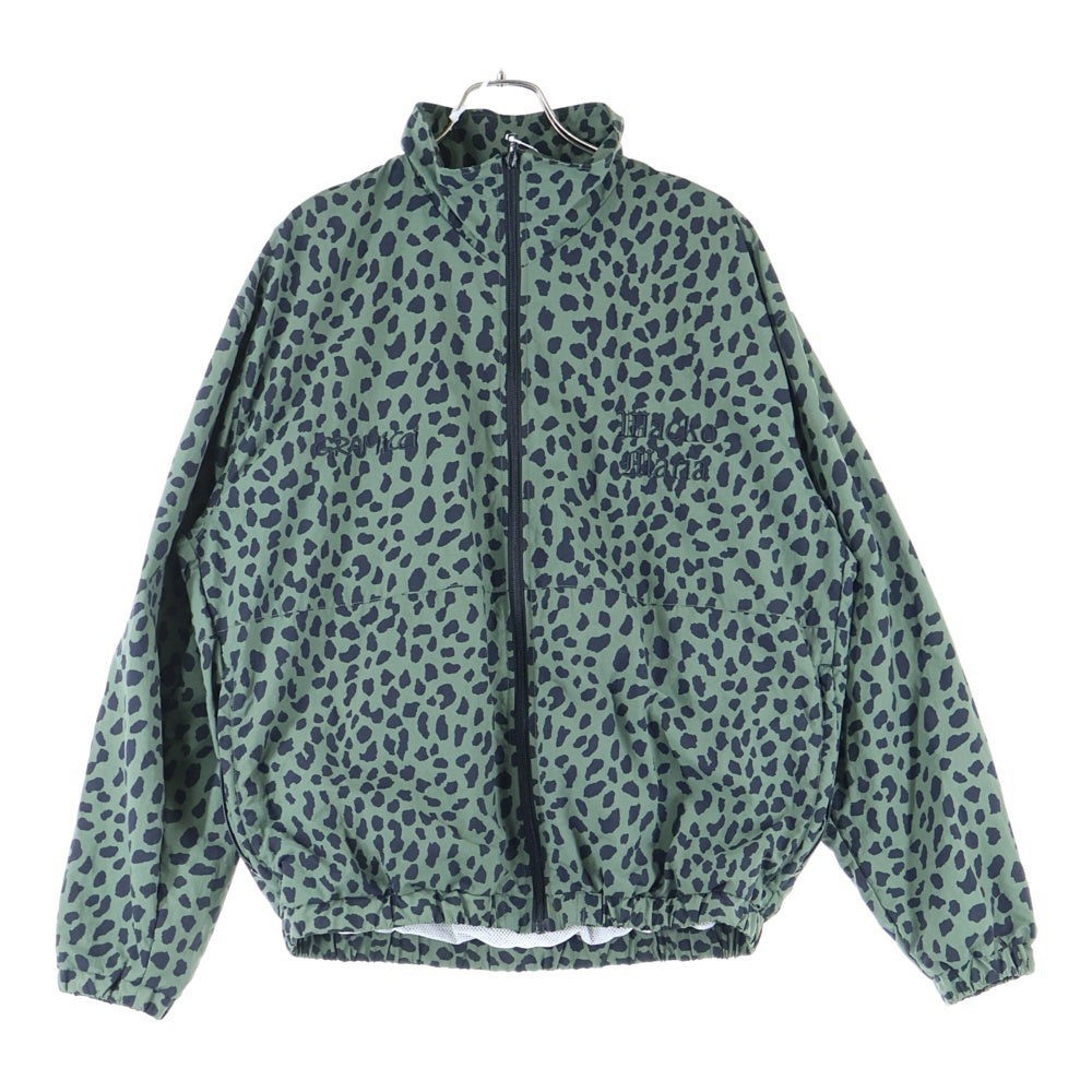 WACKO MARIA(ワコマリア) 23SS ×GRAMICCI グラミチ レオパード柄 ブランドエンブロイダリー ジップアップ ナイロンジャケット グリーン/ブラック GMJ3-S3023