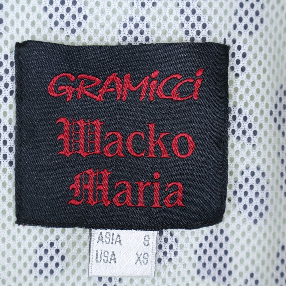 WACKO MARIA(ワコマリア) 23SS ×GRAMICCI グラミチ レオパード柄 ブランドエンブロイダリー ジップアップ ナイロンジャケット グリーン/ブラック GMJ3-S3023