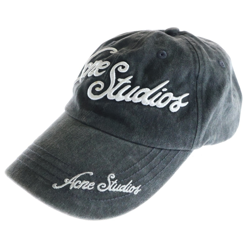 Acne Studios(アクネ ストゥディオズ) 24SS ロゴエンブロイダリー デニム キャップ ブラック FN-UX-HATS000240