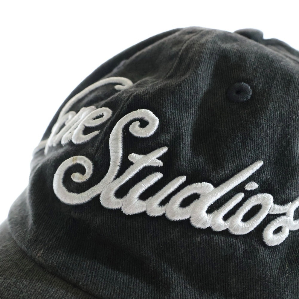 Acne Studios(アクネ ストゥディオズ) 24SS ロゴエンブロイダリー デニム キャップ ブラック FN-UX-HATS000240