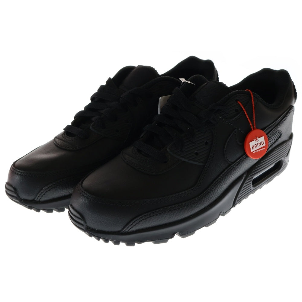 NIKE(ナイキ) AIR MAX 90 LTR TRIPLE BLACK エアマックス90 レザー トリプルブラック ローカットスニーカー ブラック US9/27.0cm CZ5594-001