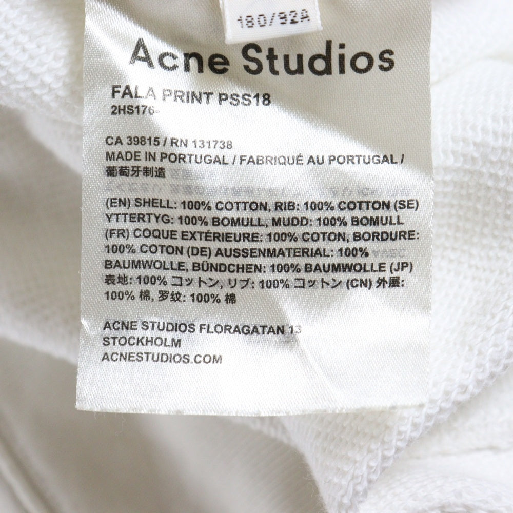 Acne Studios(アクネ ストゥディオズ) 18SS FALA PRINT フロントフラワープリント プルオーバースウェットパーカー フーディー レディース ホワイト 2HS176