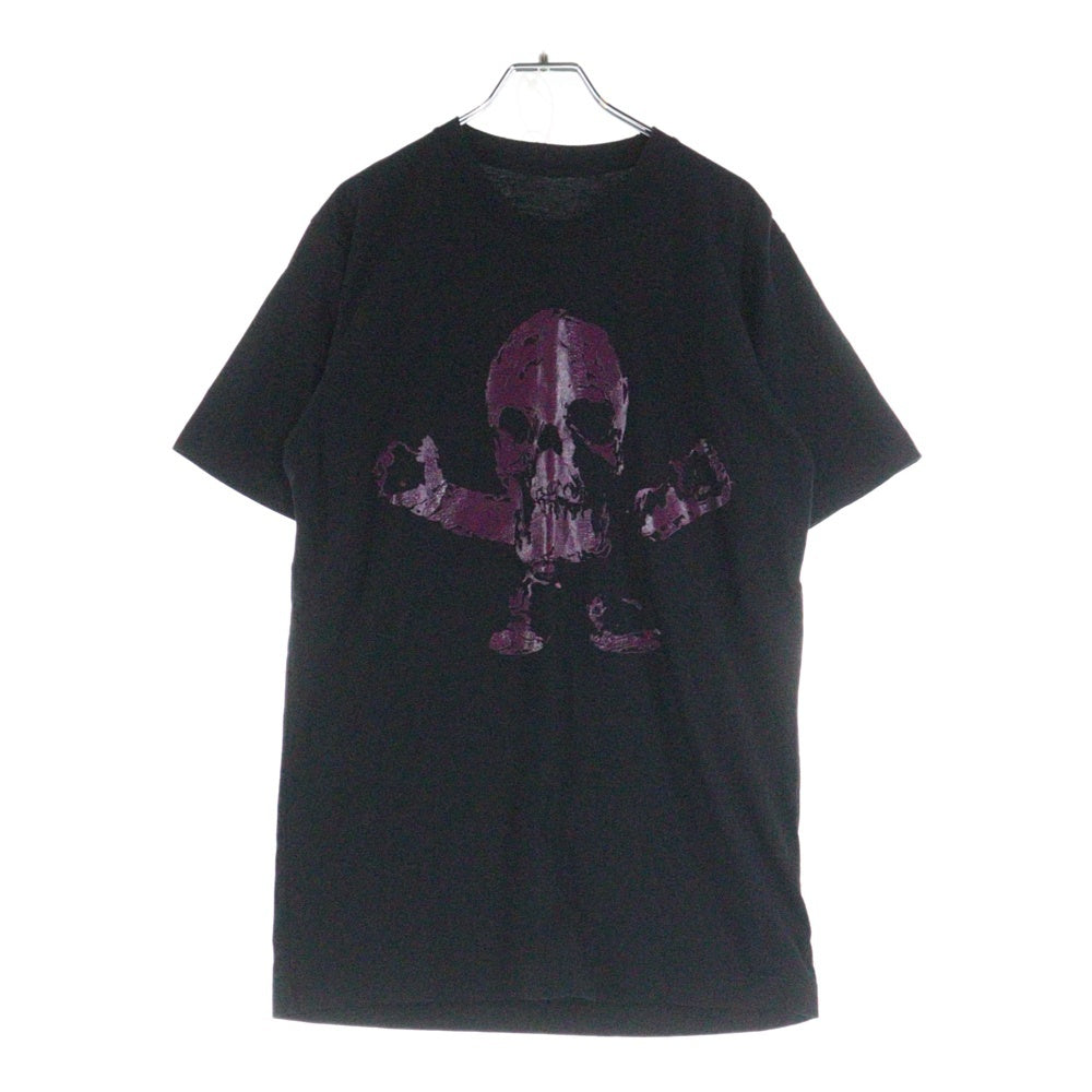 CHROME HEARTS(クロムハーツ) FOTI SCROLL LOGO TEE フォティー スカルロゴプリント クルーネック半袖Tシャツ カットソー ブラック/パープル