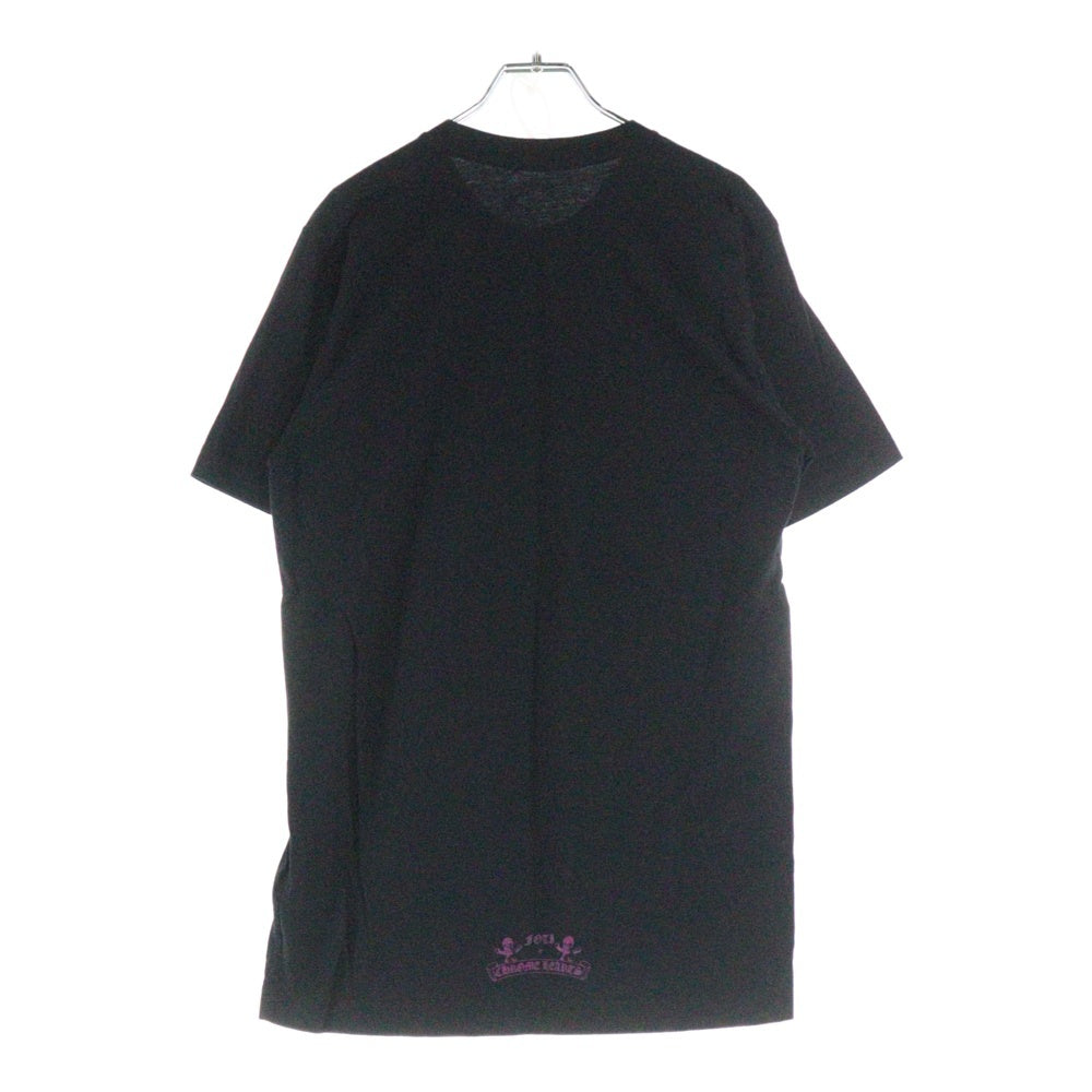 CHROME HEARTS(クロムハーツ) FOTI SCROLL LOGO TEE フォティー スカルロゴプリント クルーネック半袖Tシャツ カットソー ブラック/パープル