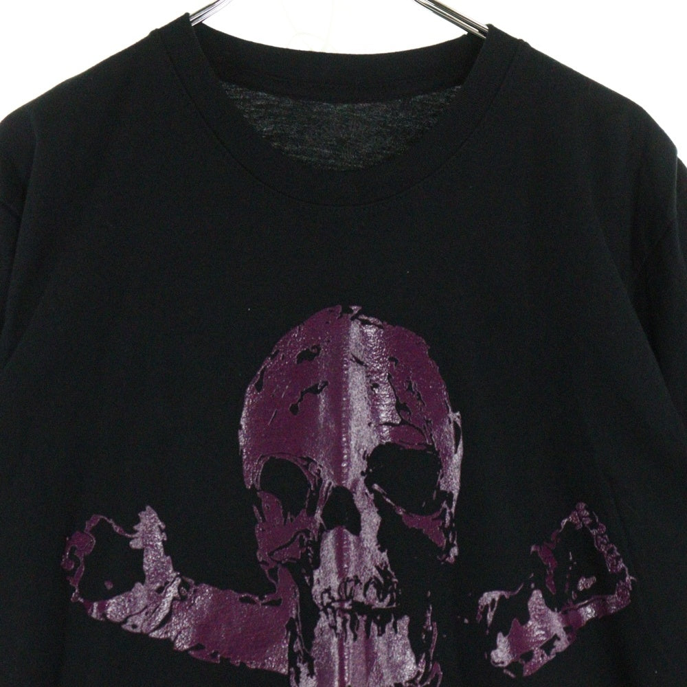 CHROME HEARTS(クロムハーツ) FOTI SCROLL LOGO TEE フォティー スカルロゴプリント クルーネック半袖Tシャツ カットソー ブラック/パープル