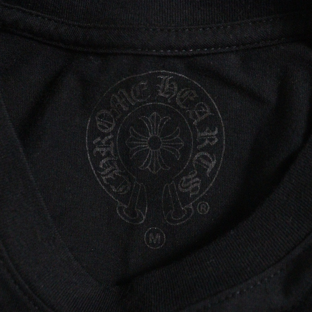 CHROME HEARTS(クロムハーツ) FOTI SCROLL LOGO TEE フォティー スカルロゴプリント クルーネック半袖Tシャツ カットソー ブラック/パープル