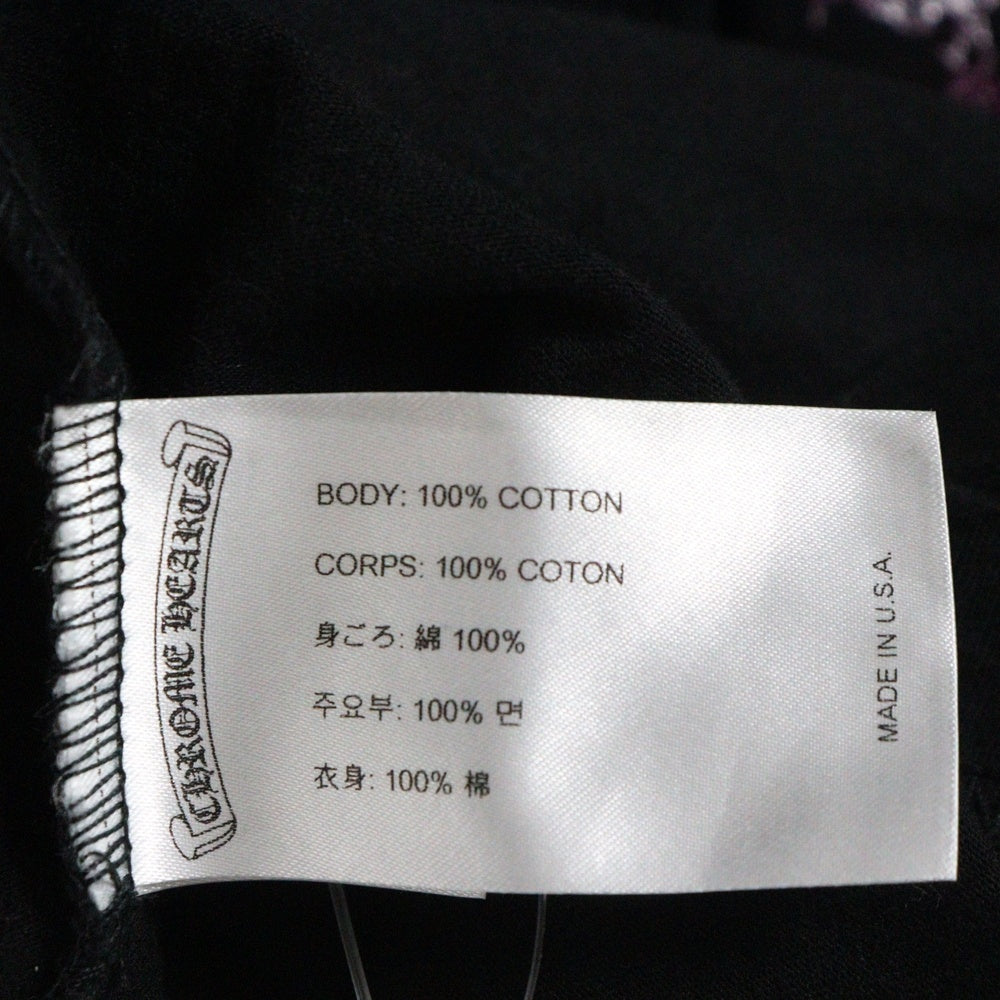 CHROME HEARTS(クロムハーツ) FOTI SCROLL LOGO TEE フォティー スカルロゴプリント クルーネック半袖Tシャツ カットソー ブラック/パープル