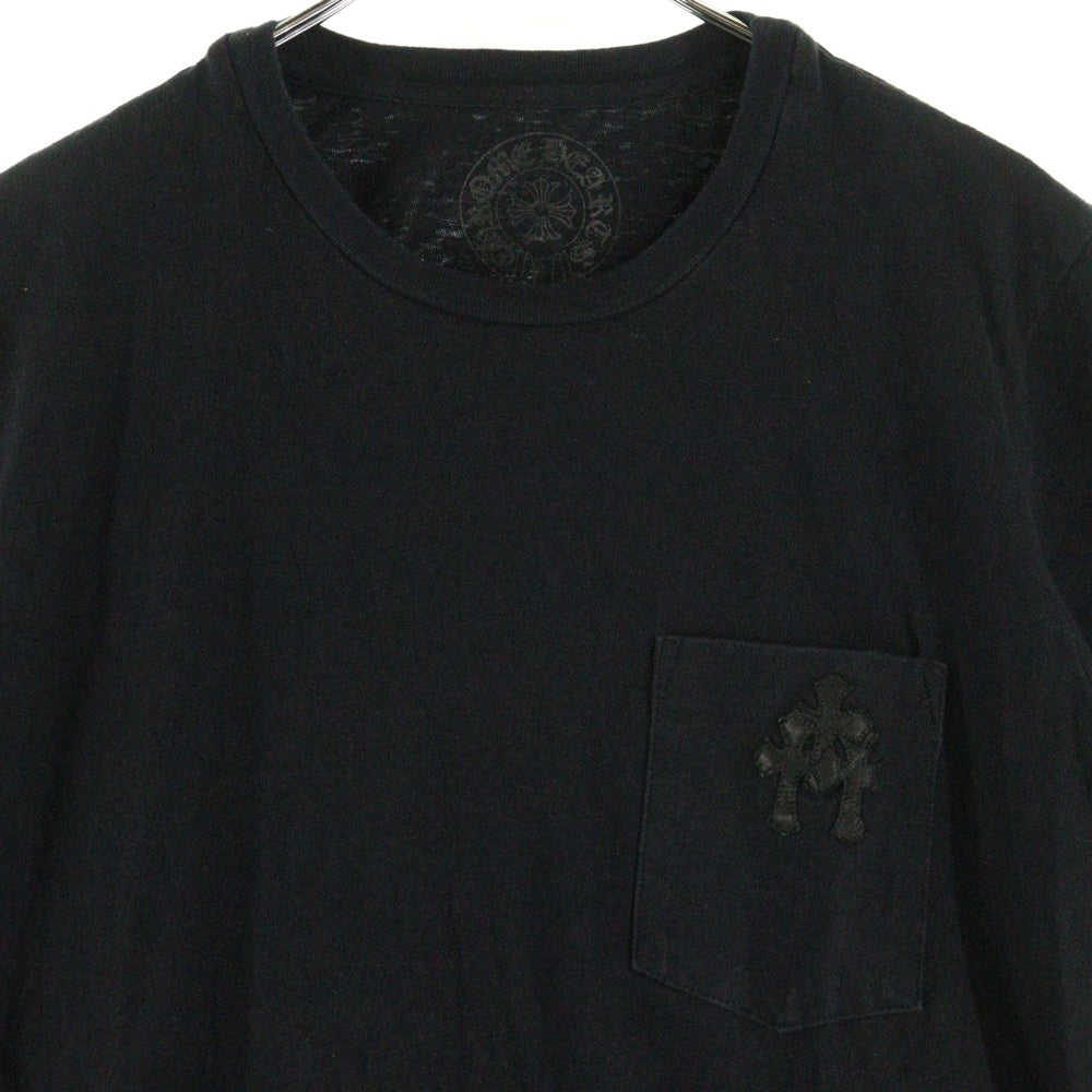 CHROME HEARTS(クロムハーツ) セメタリークロスパッチ ポエット クルーネック半袖Tシャツ カットソー ブラック