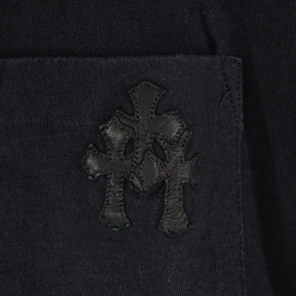 CHROME HEARTS(クロムハーツ) セメタリークロスパッチ ポエット クルーネック半袖Tシャツ カットソー ブラック