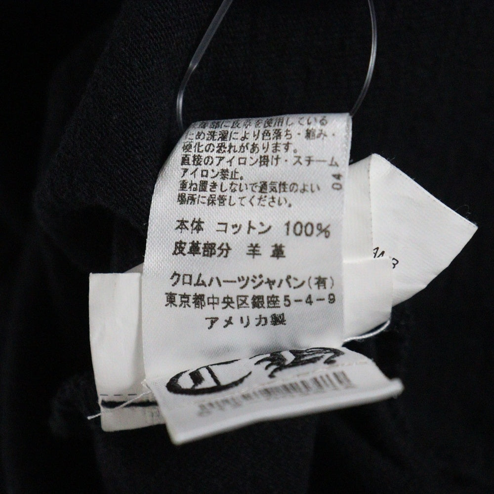 CHROME HEARTS(クロムハーツ) セメタリークロスパッチ ポエット クルーネック半袖Tシャツ カットソー ブラック