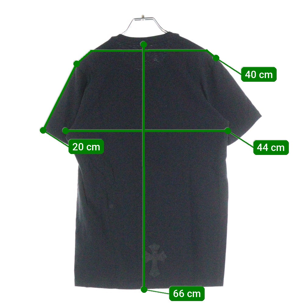CHROME HEARTS(クロムハーツ) セメタリークロスパッチ ポエット クルーネック半袖Tシャツ カットソー ブラック