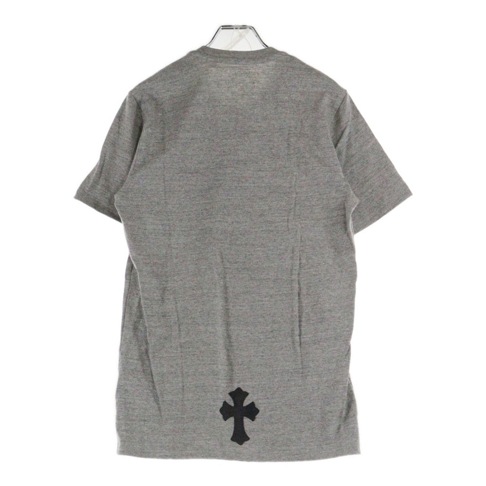 CHROME HEARTS(クロムハーツ) BSフレア ボタン セメタリークロスパッチ ヘンリーネック 半袖Tシャツ カットソー グレー