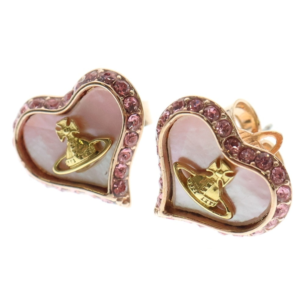 Vivienne Westwood(ヴィヴィアンウエストウッド) Petra ペトラ ラインストーン付き ハート オーブ スタッドピアス ピンク