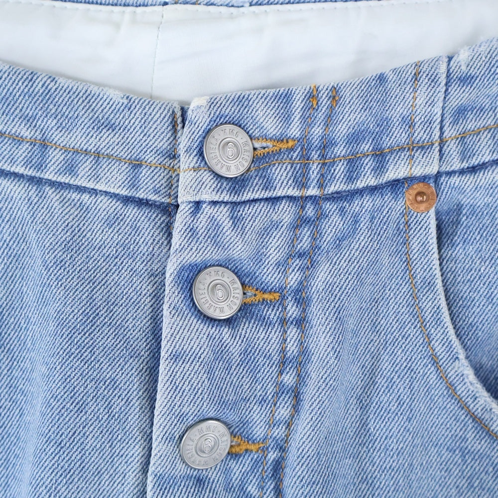 MM6 Maison Margiela(エムエムシックスメゾンマルジェラ) ミッドライズ クロップドデニムパンツ ボタンフライ レディース インディゴ S52LA0212