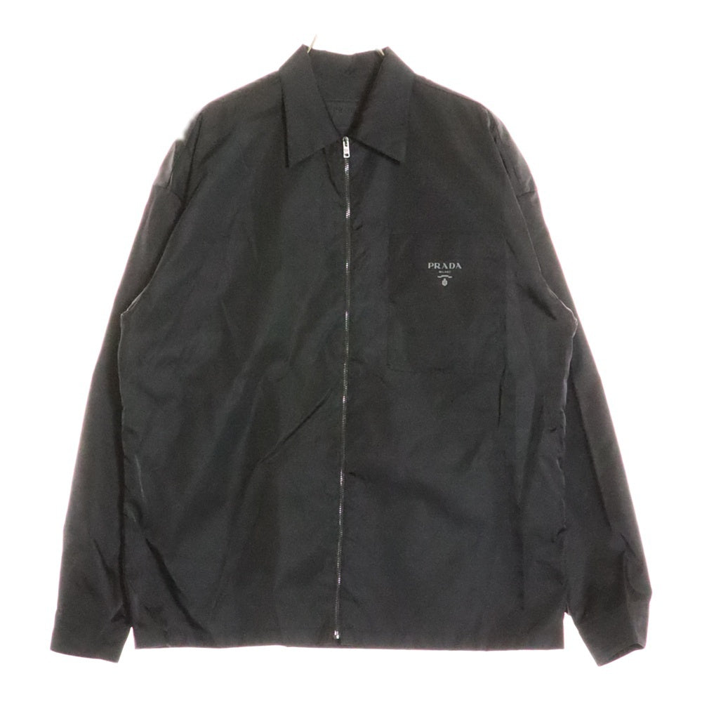 PRADA(プラダ) RE-NYRON リナイロン ロゴプリント ジップアップジャケット ブラック SC540 S211 1289 RFID