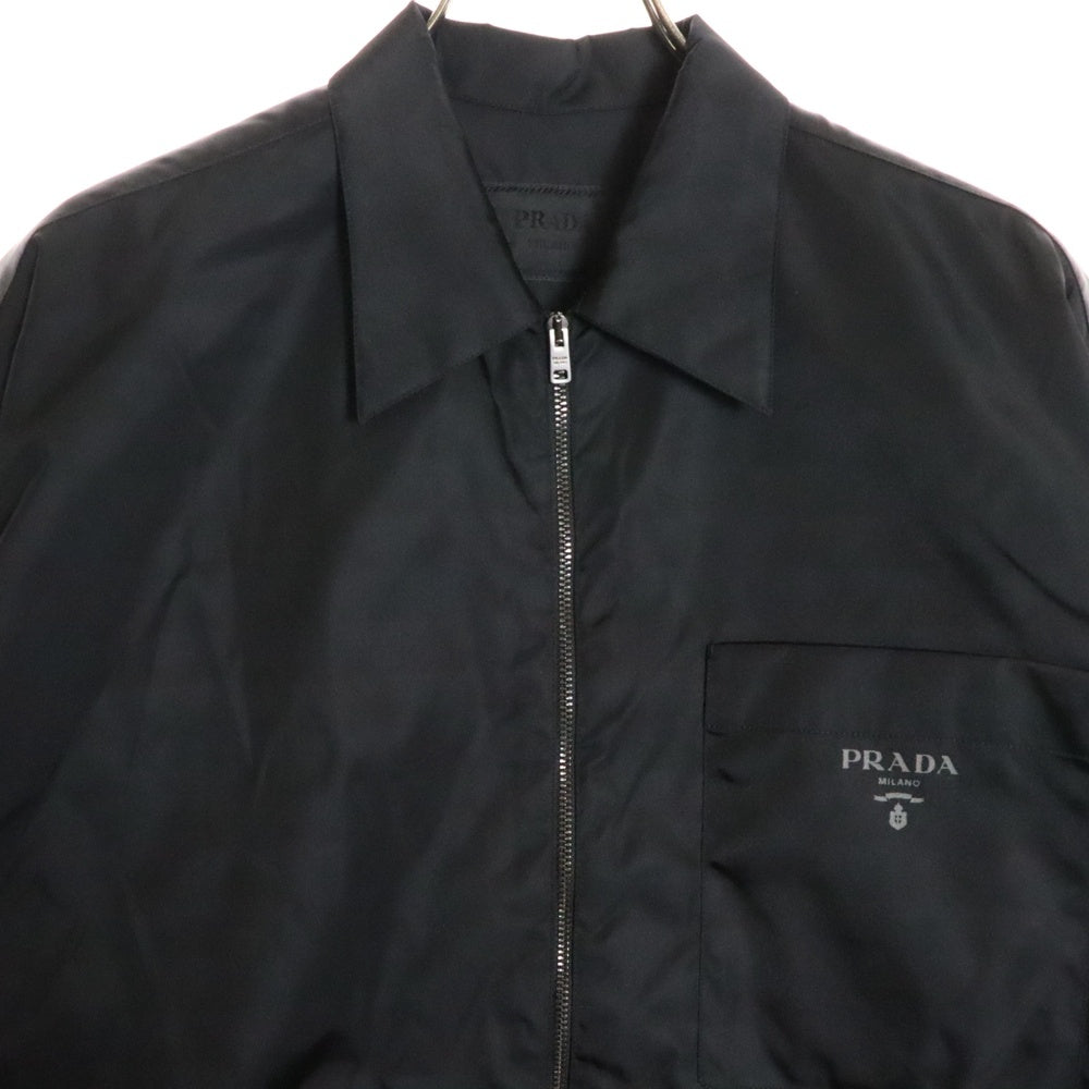 PRADA(プラダ) RE-NYRON リナイロン ロゴプリント ジップアップジャケット ブラック SC540 S211 1289 RFID