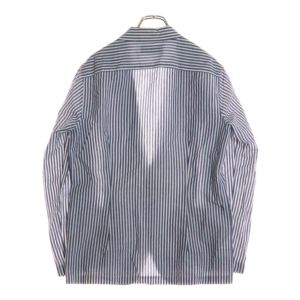 LARDINI(ラルディーニ) ストライプ柄 コットン シングルテーラードジャケット ブルー/ホワイト JK781