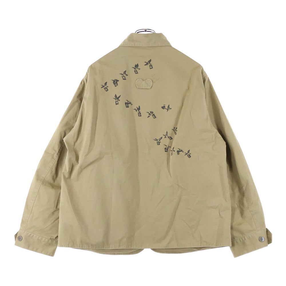 HUMAN MADE(ヒューマンメイド) フロントロゴプリント マルチポケット ハンチングジャケット ベージュ HM29JK023