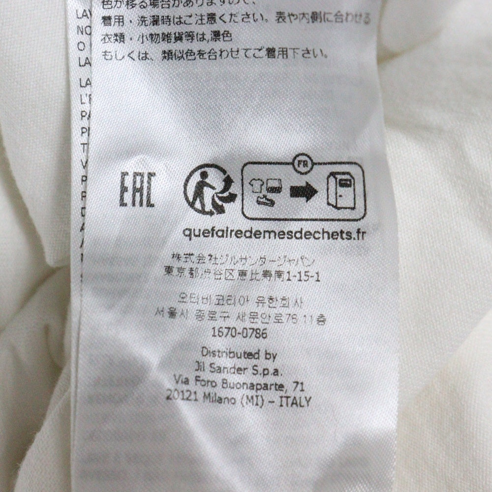 JIL SANDER(ジルサンダー) 23AW バックロゴプリント クルーネック半袖Tシャツ カットソー ホワイト J22GC0140 J46219