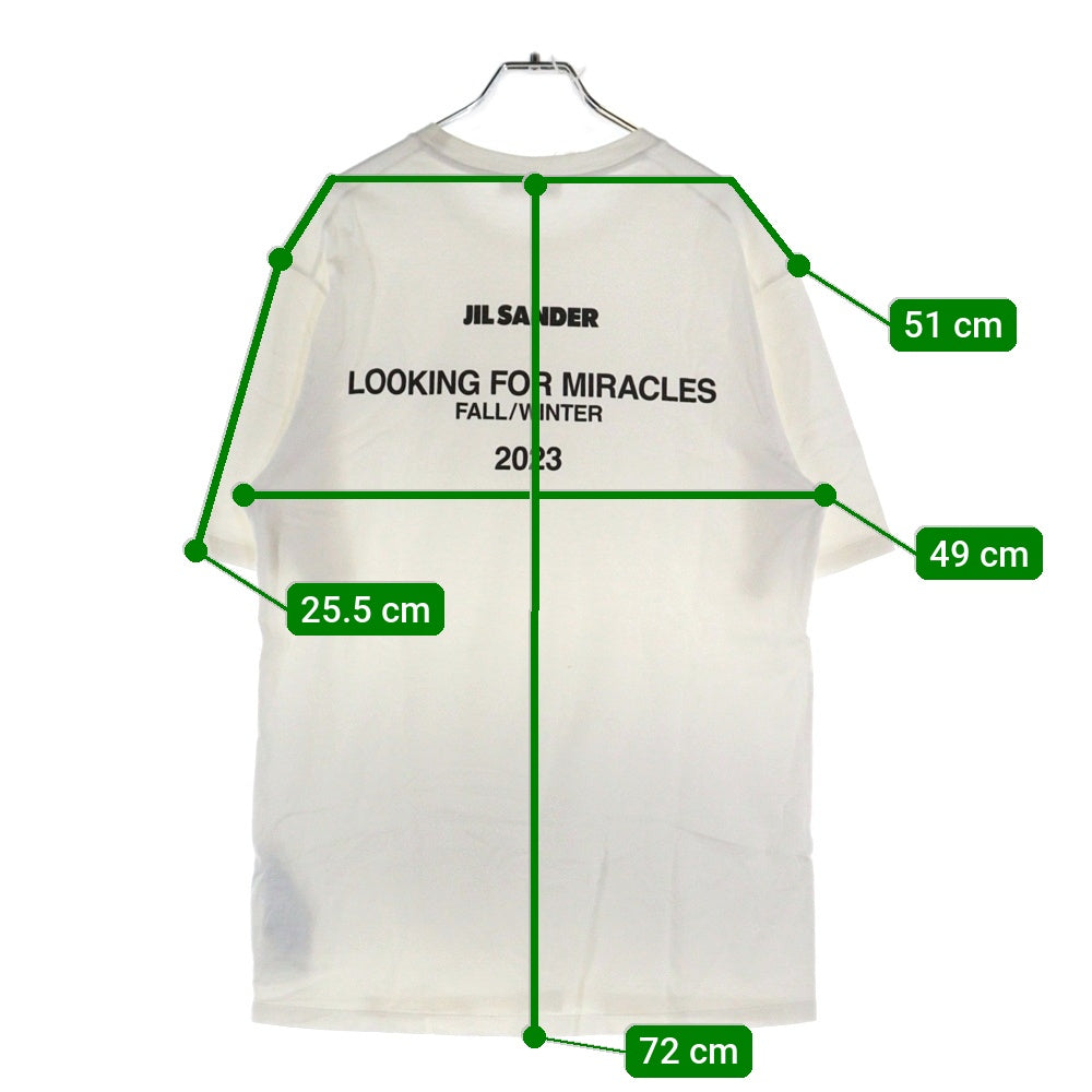 JIL SANDER(ジルサンダー) 23AW バックロゴプリント クルーネック半袖Tシャツ カットソー ホワイト J22GC0140 J46219
