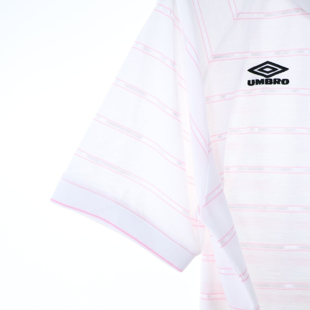 SUPREME(シュプリーム) 25SS ×UMBRO Stripe Soccer Jersey ストライプ サッカー ジャージ 半袖ゲームTシャツ カットソー ホワイト/ピンク