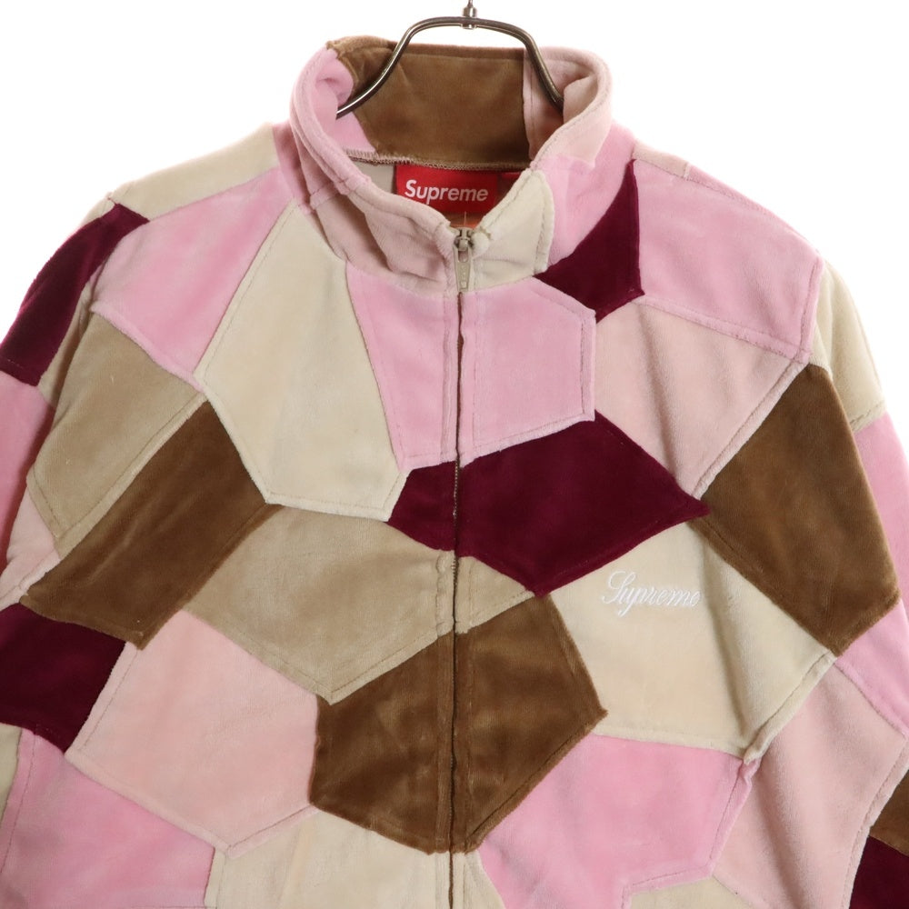 SUPREME(シュプリーム) 25SS Patchwork Velour Track Jacket パッチワーク ベロア ジップアップハイネックジャケット マルチカラー