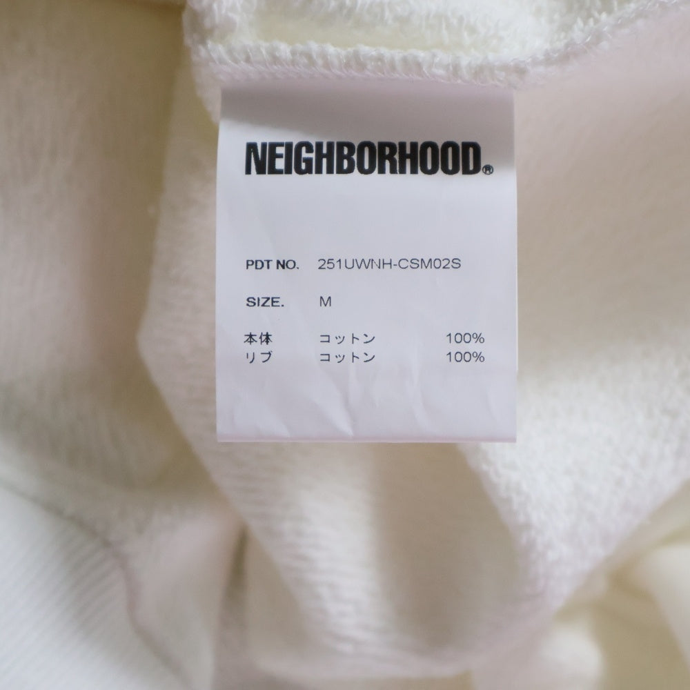 NEIGHBORHOOD(ネイバーフッド) 25SS PLAIN SWEAT HOODIE LS プレーン プルオーバースウェットパーカー フーディー ロングスリーブ ホワイト 251UWNH-CSM02S