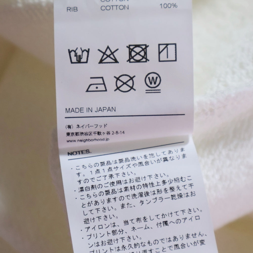 NEIGHBORHOOD(ネイバーフッド) 25SS PLAIN SWEAT HOODIE LS プレーン プルオーバースウェットパーカー フーディー ロングスリーブ ホワイト 251UWNH-CSM02S