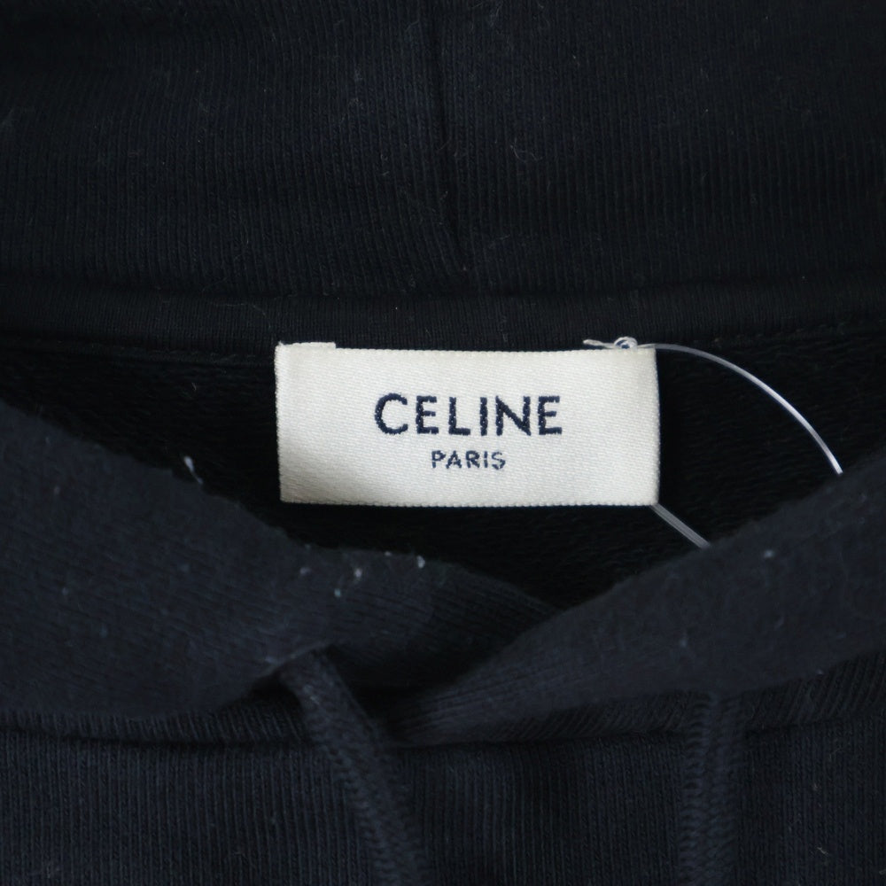 CELINE(セリーヌ) 22SS セーフティーピンロゴ プルオーバースウェットパーカー フーディー ブラック 2Y697670Q