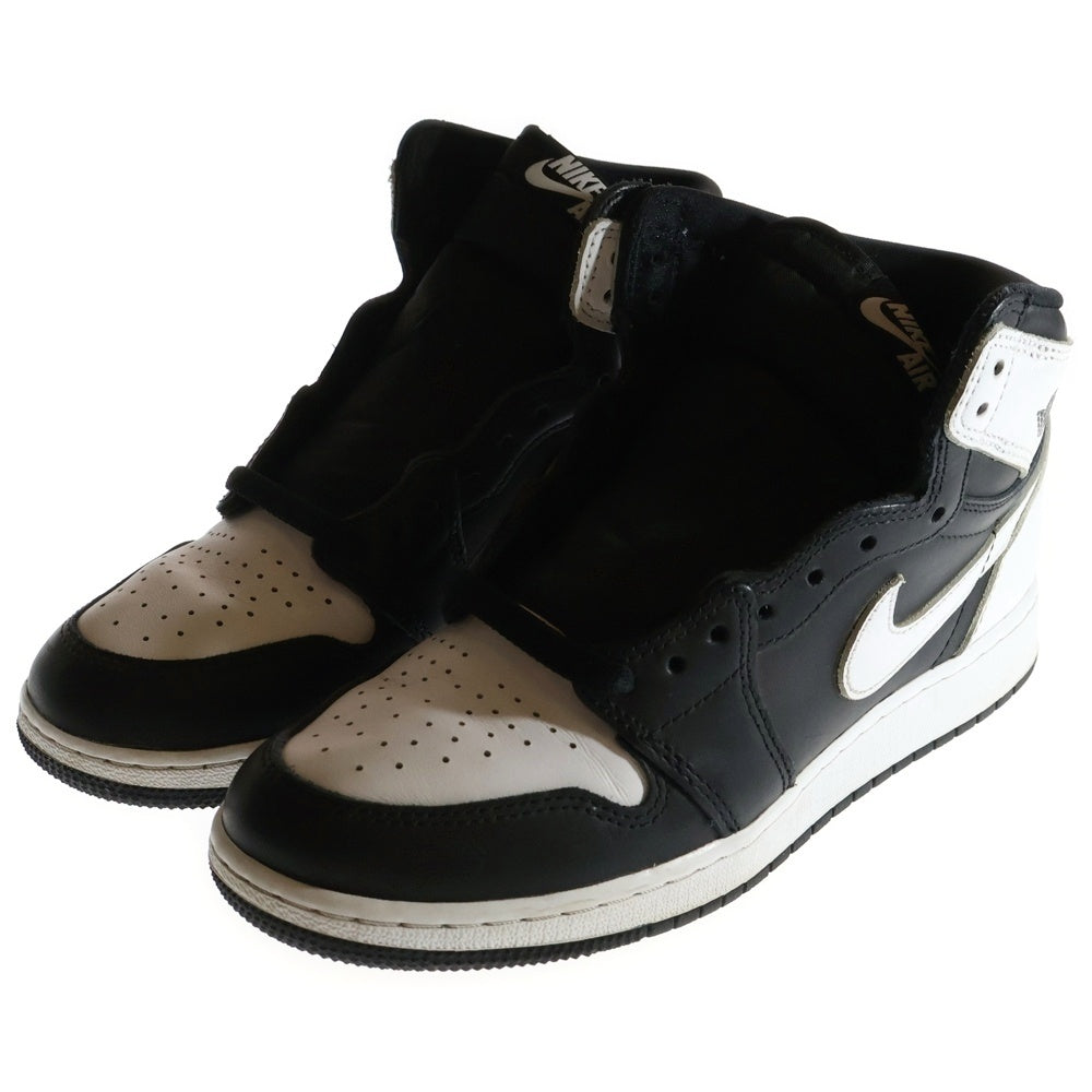 NIKE(ナイキ) AIR JORDAN 1 RETRO HIGH OG GS エアジョーダン1 レトロ ハイカットスニーカー ブラック/ホワイト US7Y/25cm FD1437‐010
