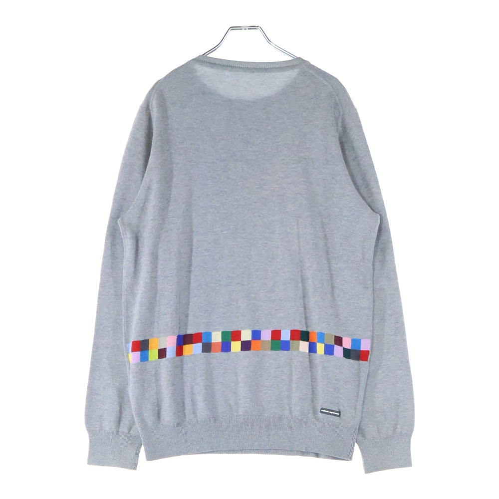 UNIFORM EXPERIMENT(ユニフォームエクスペリメント) 19SS COLOR CHART CREW NECK KNIT カラーチャート クルーネック ニット カーディガン グレー UE-190077