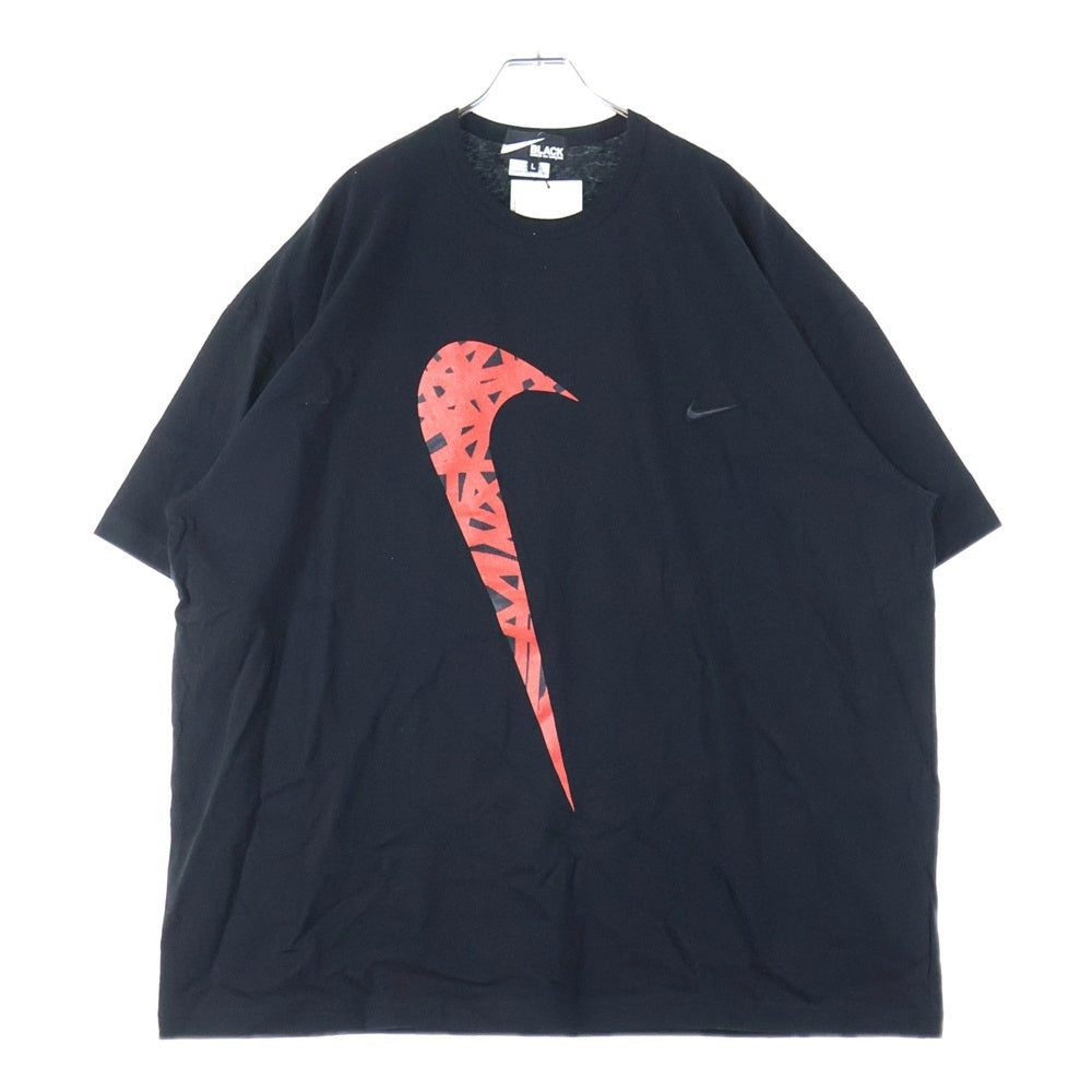 BLACK COMME des GARCONS(ブラックコムデギャルソン) AD2023 ×NIKE Unisex T-Shirt ×ナイキ ロゴパッチ ユニセックス 半袖Tシャツ カットソー ブラック 1L-T102