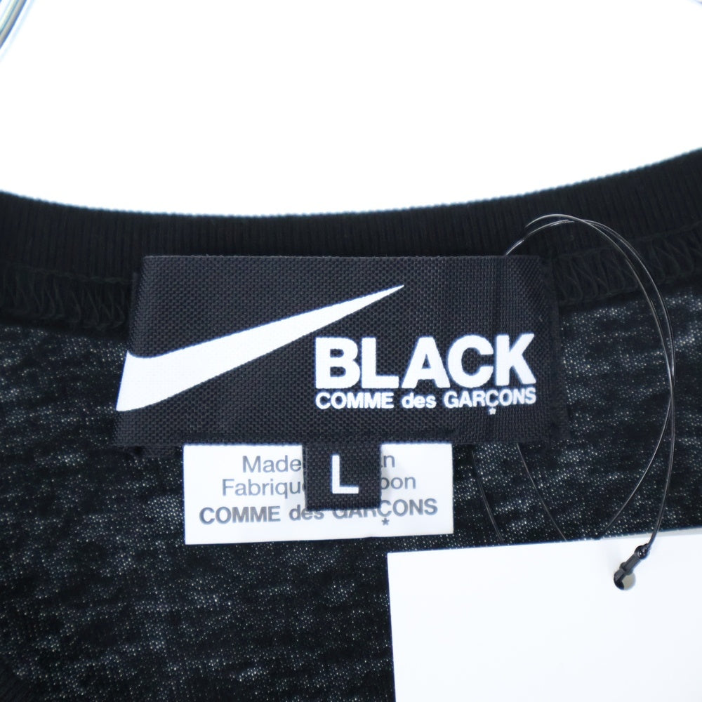BLACK COMME des GARCONS(ブラックコムデギャルソン) AD2023 ×NIKE Unisex T-Shirt ×ナイキ ロゴパッチ ユニセックス 半袖Tシャツ カットソー ブラック 1L-T102