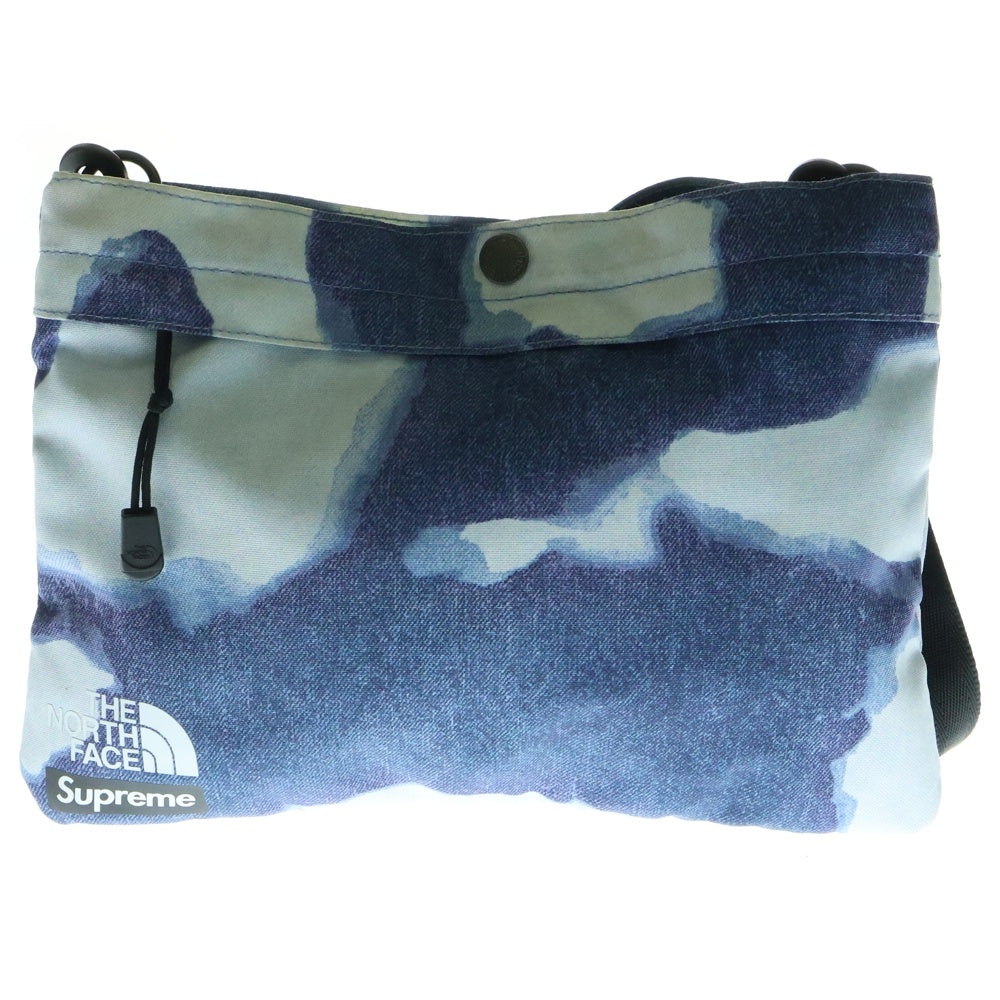 SUPREME(シュプリーム) 21AW ×The North Face Bleached Denim Print Shoulder Bag ザノースフェイス ブリーチド デニム プリント ショルダーバッグ ブルー NF0A7WOH