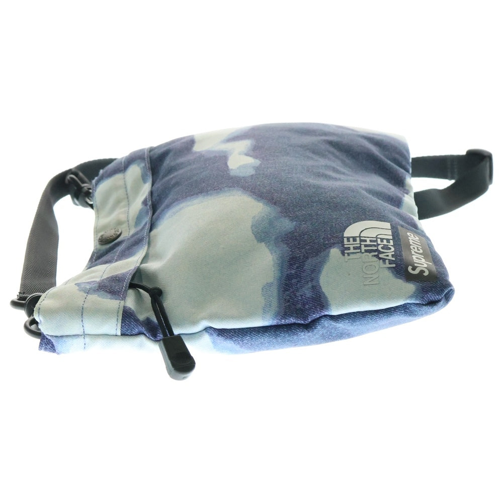 SUPREME(シュプリーム) 21AW ×The North Face Bleached Denim Print Shoulder Bag ザノースフェイス ブリーチド デニム プリント ショルダーバッグ ブルー NF0A7WOH