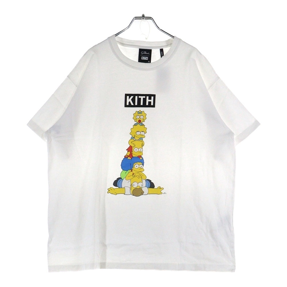 KITH(キス) 21SS ×The Simpsons シンプソンズ フロントプリント クルーネック カットソー 半袖Tシャツ ホワイト