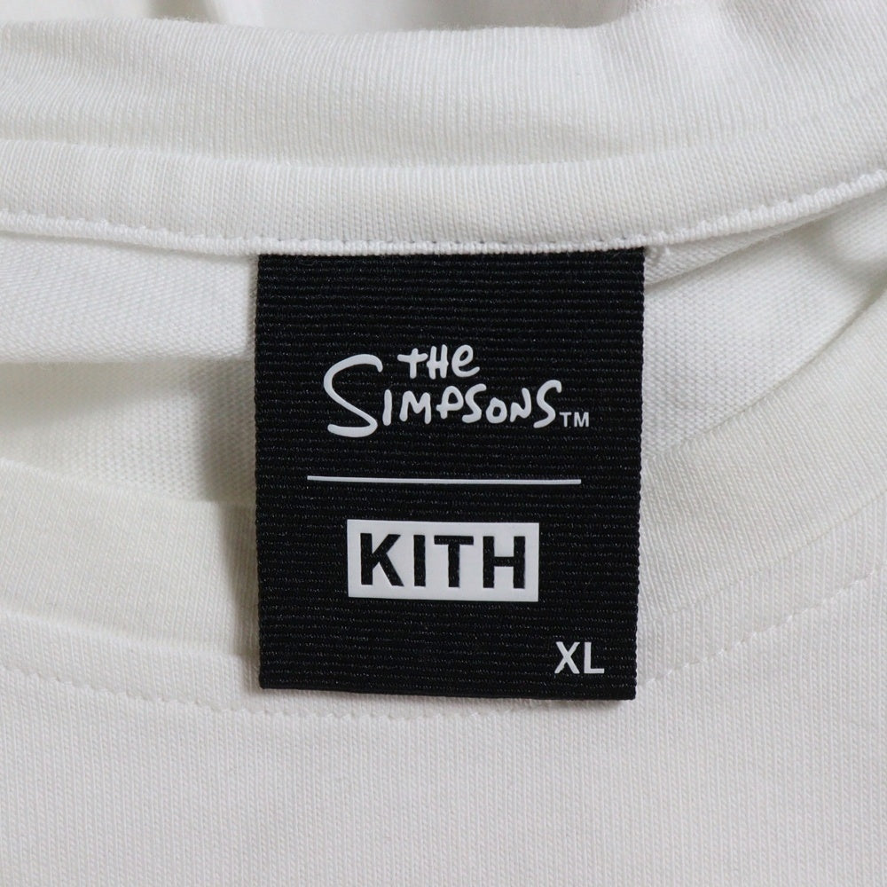 KITH(キス) 21SS ×The Simpsons シンプソンズ フロントプリント クルーネック カットソー 半袖Tシャツ ホワイト