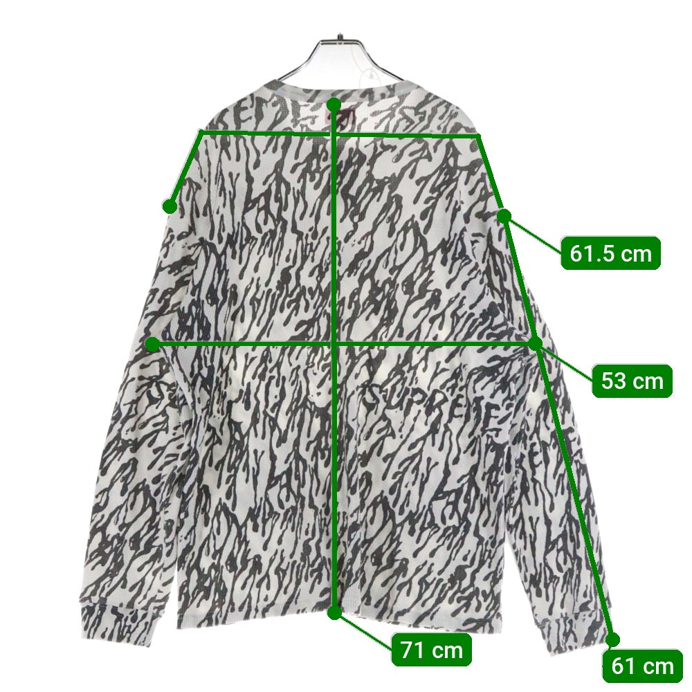 SUPREME(シュプリーム) 22AW Drip Thermal ドリップ サーマル クルーネック カットソー 長袖Tシャツ ブラック/ホワイト