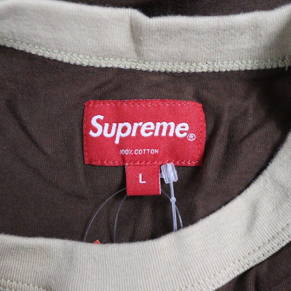 SUPREME(シュプリーム) 21AW Dragon Ringer Tee ドラゴンモチーフ リンガー クルーネック カットソー 半袖Tシャツ ブラウン