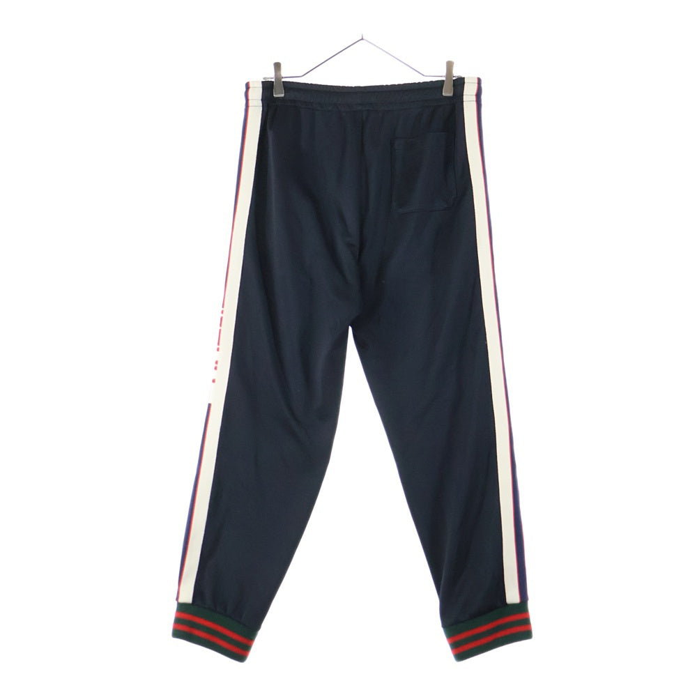 GUCCI(グッチ) 17AW TECHNICAL JERSEY PANTS サイドラインロゴ テクニカル トラックパンツ ブラック 474635 X5T39