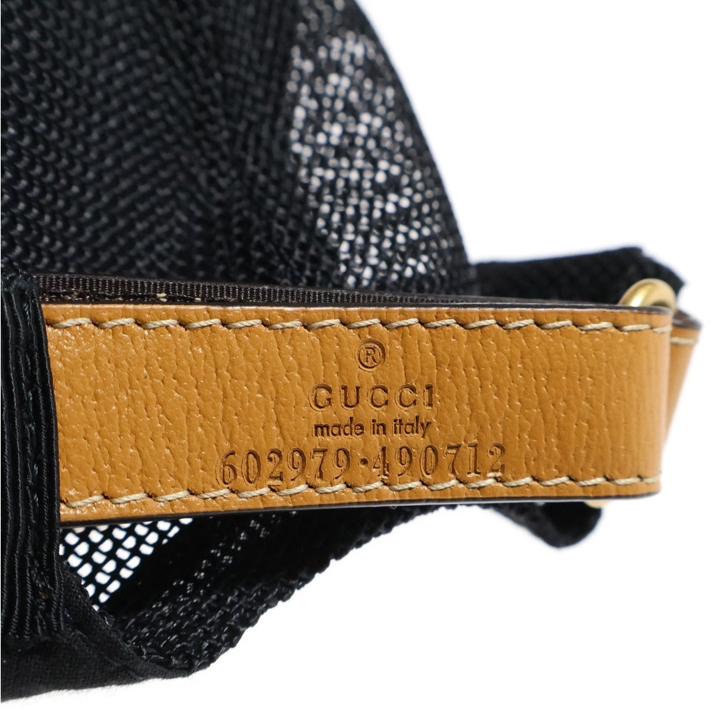 GUCCI(グッチ) ×DISNEY ディズニー GG柄 ミッキープリント メッシュレザーキャップ ブラック/ブラウン 602979 490712