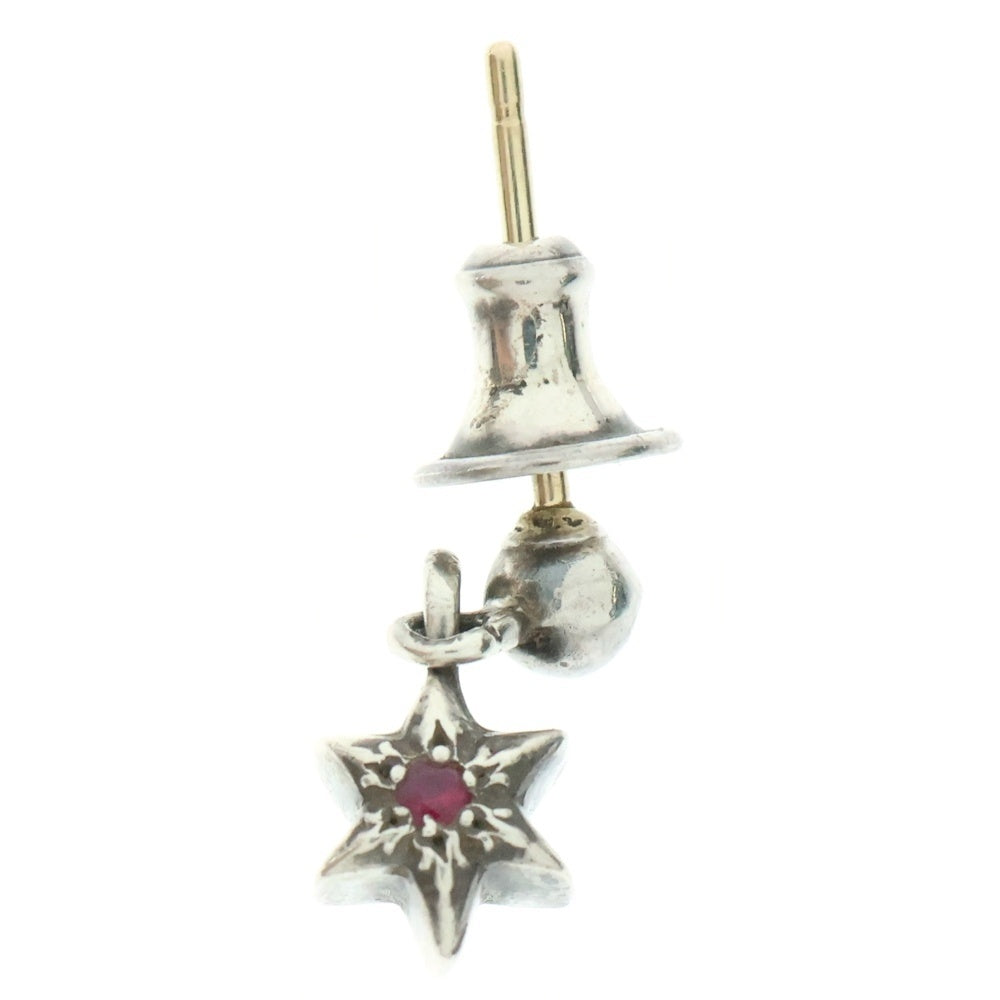 CHROME HEARTS(クロムハーツ) TNY STR DRP 1RUBY タイニー スター 両面1ルビー ドロップ ピアス シルバー