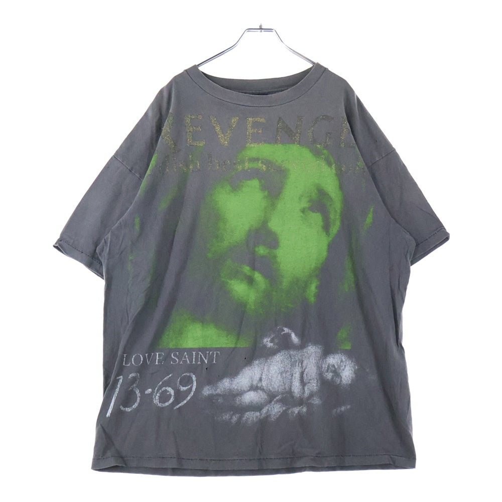 SAINT MICHAEL(セントマイケル) 23SS ×BerBerJin REVENGE BJ_SS TEE ベルベルジン リベンジ クルーネック 半袖Tシャツ カットソー チャコール SM-S23-0000-085