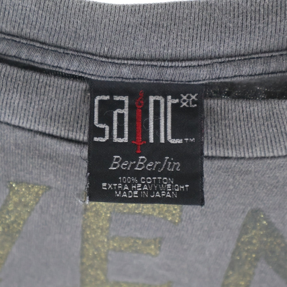SAINT MICHAEL(セントマイケル) 23SS ×BerBerJin REVENGE BJ_SS TEE ベルベルジン リベンジ クルーネック 半袖Tシャツ カットソー チャコール SM-S23-0000-085