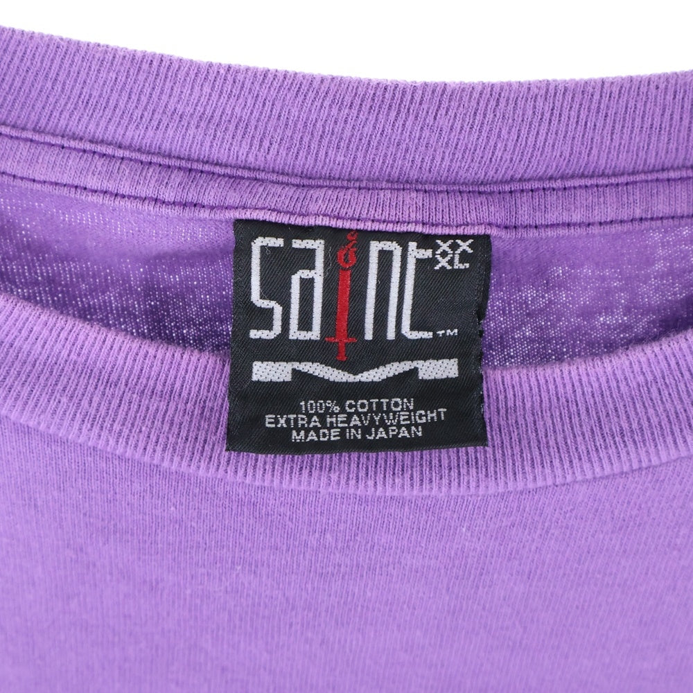 SAINT MICHAEL(セントマイケル) 24SS UNIVERSAL SS TEE ユニバーサル 両面プリント クルーネック 半袖Tシャツ カットソー パープル SM-YS8-0000-014